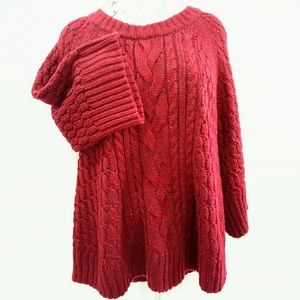 FADED GLORY BULKY OVERSIZED ROOMY CABLE KNIT~LARGE